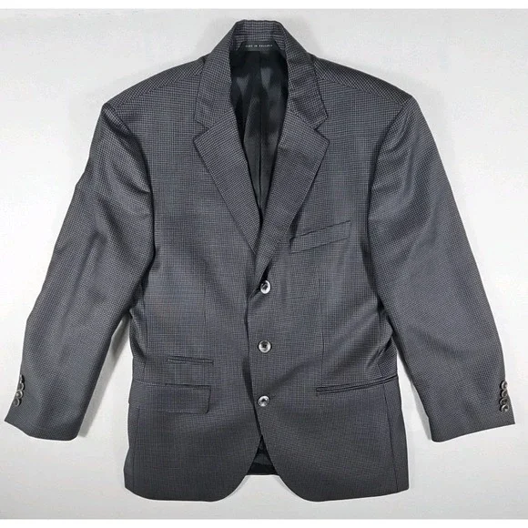 HUGO Hugo Boss 100% Virgin Wool Blazer Sport Coat 36S Houndstooth Pattern - Picture 1 of 16
